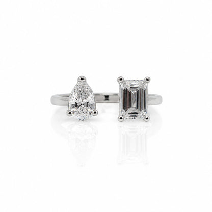 CZ Pear & Rectangle Ring Rings Iishii Designs 