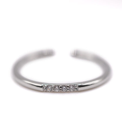 Double Thin Band with CZ Adjustable Ring - Two Tone Rings athenadesigns 
