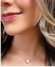 Load image into Gallery viewer, Beaded Vermeil Chain With 10mm Pearl Necklace (NG3363) Necklaces athenadesigns 

