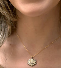 Load image into Gallery viewer, CZ &amp; Gold Fill Lotus Necklace: (NGCP485LTG) Necklaces athenadesigns 
