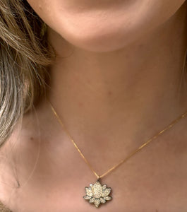 CZ & Gold Fill Lotus Necklace: (NGCP485LTG) Necklaces athenadesigns 