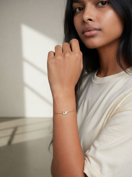 Swan Pull Chain Bracelet Bracelets Beads 