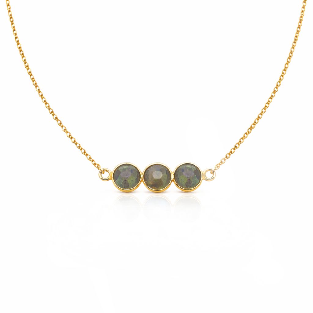 Triple Gem Necklace Necklace GemDesignss NGCH3401L Labradorite 