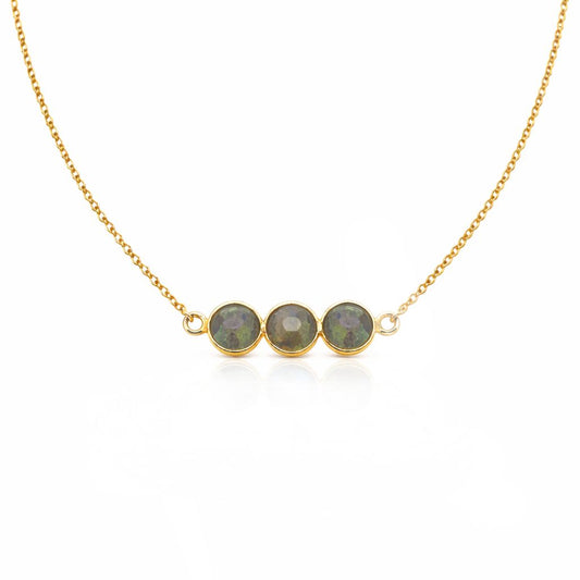 Triple Gem Necklace Necklace GemDesignss NGCH3401L Labradorite 