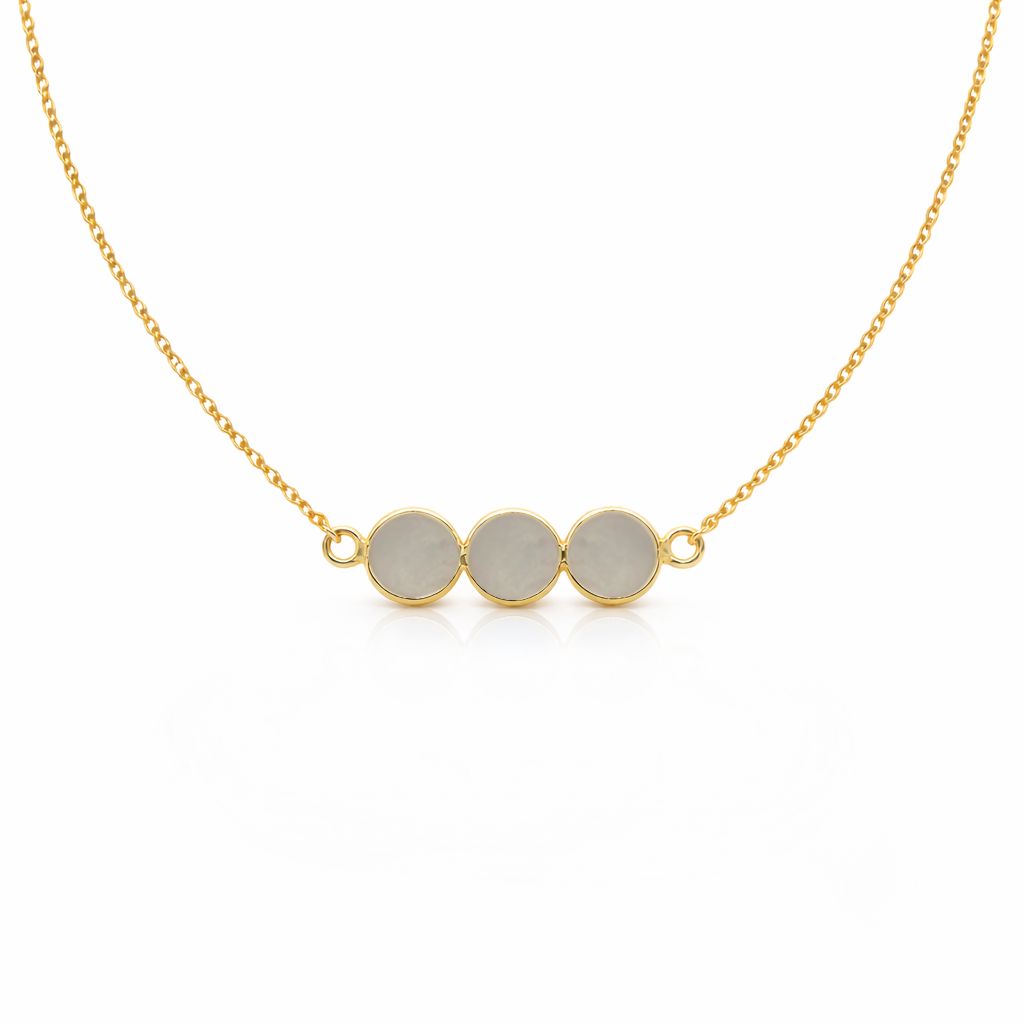 Triple Gem Necklace Necklace GemDesignss NGCH3401M Moonstone 