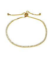 Load image into Gallery viewer, Rose Gold Veremeil Pull Bracelet with CZ&#39;s:(BRGT4605)Also Gold Bracelet Athena Designs Gold Vermeil: BGT4605 
