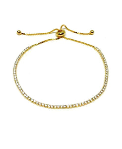 Rose Gold Veremeil Pull Bracelet with CZ's:(BRGT4605)Also Gold Bracelet Athena Designs Gold Vermeil: BGT4605 