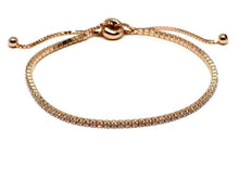Load image into Gallery viewer, Rose Gold Veremeil Pull Bracelet with CZ&#39;s:(BRGT4605)Also Gold Bracelet Athena Designs Rose Gold :(BRGT4605) 
