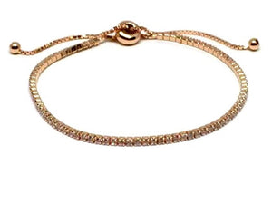 Rose Gold Veremeil Pull Bracelet with CZ's:(BRGT4605)Also Gold Bracelet Athena Designs Rose Gold :(BRGT4605) 