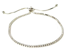 Load image into Gallery viewer, Sterling Silver Crystal Pull Bracelet with CZ&#39;s (BST4605): Also in Oxidized Sterling Bracelet athenadesigns FINISH: STERLING SILVER (BST4605) 
