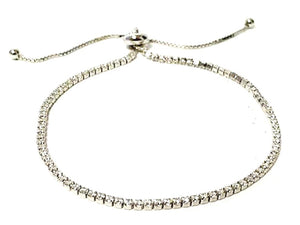 Sterling Silver Crystal Pull Bracelet with CZ's (BST4605): Also in Oxidized Sterling Bracelet athenadesigns FINISH: STERLING SILVER (BST4605) 