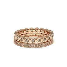Load image into Gallery viewer, 2 Stack Crystal Ring: Rose Gold Vermeil FACEBOOK athenadesigns 

