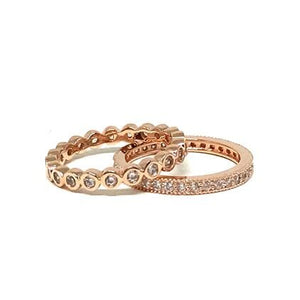 2 Stack Crystal Ring: Rose Gold Vermeil FACEBOOK athenadesigns Size 6: RRG2/455/6 