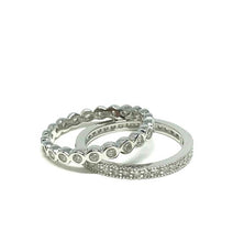Load image into Gallery viewer, 2 Stack Crystal Ring: Sterling Silver (R2/455) Rings athenadesigns 
