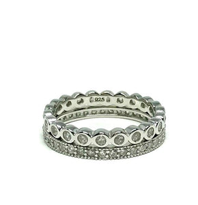 2 Stack Crystal Ring: Sterling Silver (R2/455) Rings athenadesigns 