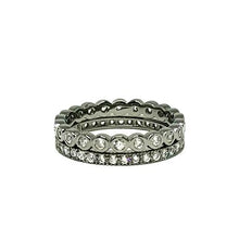 Load image into Gallery viewer, 2 Stack Crystal Ring: Oxidized Sterling (RX2/455) Rings Athena Designs 
