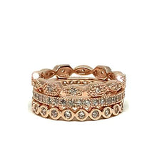 Load image into Gallery viewer, 3 Stack Ring: Rose Gold Vermeil (RRG3/455) Rings athenadesigns Size 6: RRG3/455/6 
