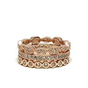 3 Stack Ring: Rose Gold Vermeil (RRG3/455) Rings athenadesigns Size 6: RRG3/455/6 