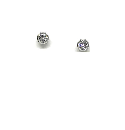 CZ Bezel Stud: 3mm: Gold, Also:Rose Gold & Sterling(EGP465/3) Earrings athenadesigns Sterling - ESP465/3 