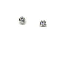 Load image into Gallery viewer, CZ Bezel Stud: 3mm: Gold, Also:Rose Gold &amp; Sterling(EGP465/3) Earrings athenadesigns Sterling - ESP465/3 

