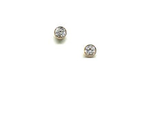 Load image into Gallery viewer, CZ Bezel Stud: 3mm: Gold, Also:Rose Gold &amp; Sterling(EGP465/3) Earrings athenadesigns Rose Gold - ERGP465/3 
