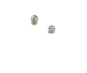 CZ Bezel Stud: 3mm: Gold, Also:Rose Gold & Sterling(EGP465/3) Earrings athenadesigns Rose Gold - ERGP465/3 
