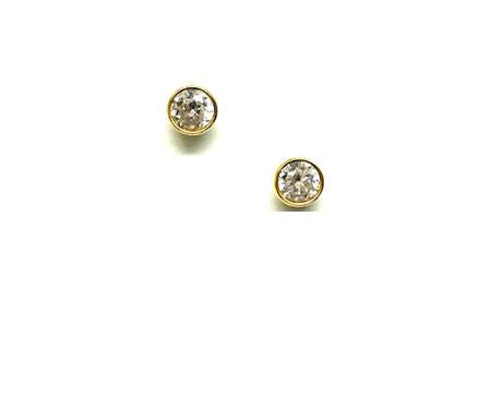 CZ Bezel Stud: 4mm: Rose Gold Also:Gold & Sterling (ERGP465/4) Earrings athenadesigns Gold - EGP465/4 