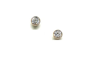 CZ Bezel Stud: 4mm: Rose Gold Also:Gold & Sterling (ERGP465/4) Earrings athenadesigns Rose Gold - ERGP465/4 