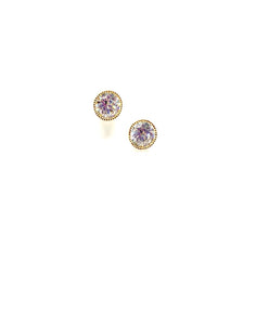 CZ Bezel Stud: 6mm: (ERGP465/6): Also Rose Gold Earrings athenadesigns 