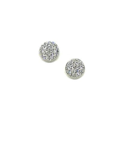 Stud Earring: Micro Pave Disc Silver (EP4650/S) Also Gold Vermeil Earrings athenadesigns Silver- EP4650/S 