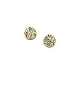 Stud Earring: Micro Pave Disc Gold Vermeil (EGP4650/S) Also Rose Gold Vermeil Earrings athenadesigns Gold- EGP4650/S 