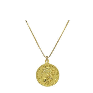 Coin: Roman Coin Replica On 18kt Gold Fill Chain Necklace (NGP46RMN) Necklaces athenadesigns 