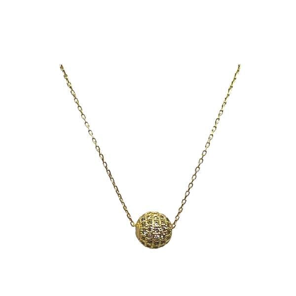 Round Pave CZ Ball Necklace (NCG4645) Necklaces athenadesigns 