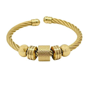 Stainless Steel Bangle Bracelet : Gold (BNGSS4680) Bracelet athenadesigns 