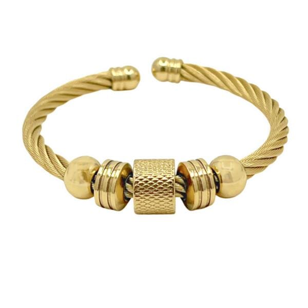 Stainless Steel Bangle Bracelet : Gold (BNGSS4680) Bracelet athenadesigns 