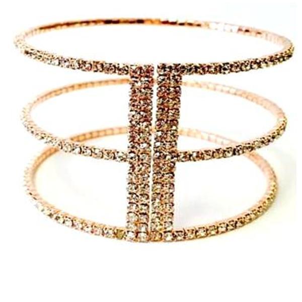 Rose Gold Crystal Cuff Bracelet (BRG3/445) Fashion Bracelet athenadesigns 