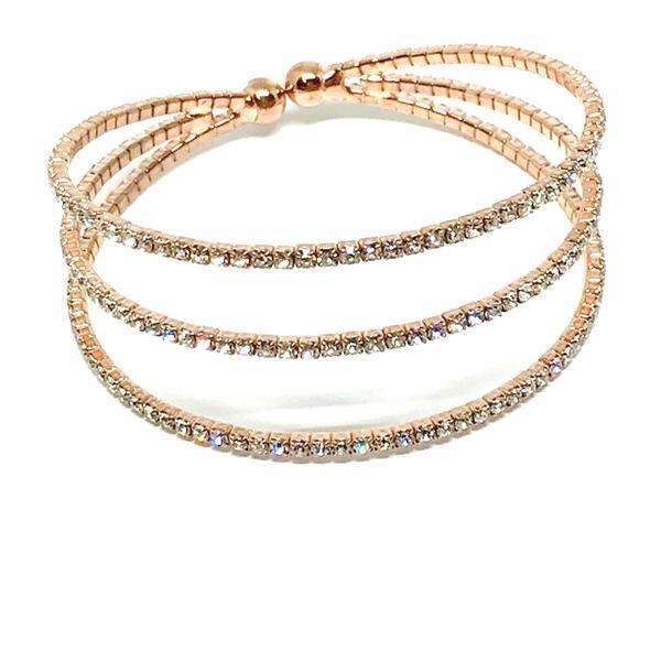 Rose Gold Crystal Cuff Bracelet (BRG3/405) Fashion Bracelet athenadesigns Rosegold 