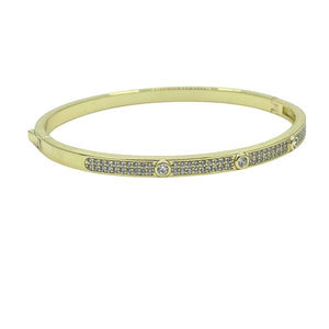 Bangle Bracelet: 14kt Gold Vermeil With CZ Stones (BNG4506) Bracelet athenadesigns 