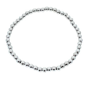 Beaded Bracelet: Silver Plated 4mm: (BS460/4) Fashion Bracelet athenadesigns 