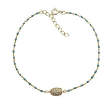 Load image into Gallery viewer, Chain: Semi Precious Beaded Stones &amp; Pave Bead on Gold Vermeil: Turquoise (BG7045TQ) Bracelet athenadesigns 
