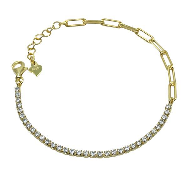 Prong Set CZ With Link Chain Bracelet (BCG4540) Bracelet athenadesigns 