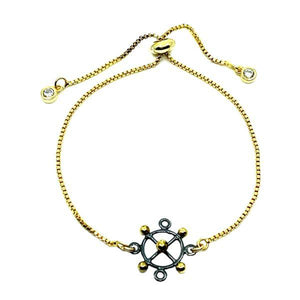 Pull Chain Bracelet: Mixt Metal Compass Gold Plated Chain (PGBT/CMPS) Bracelet athenadesigns 