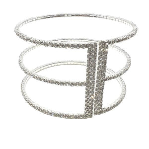 Silver Crystal Cuff Bracelet (BS3/445) Fashion Bracelet athenadesigns 