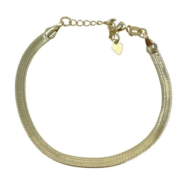 Herringbone Gold Vermeil Bracelet (BHB40) bracelet athenadesigns 
