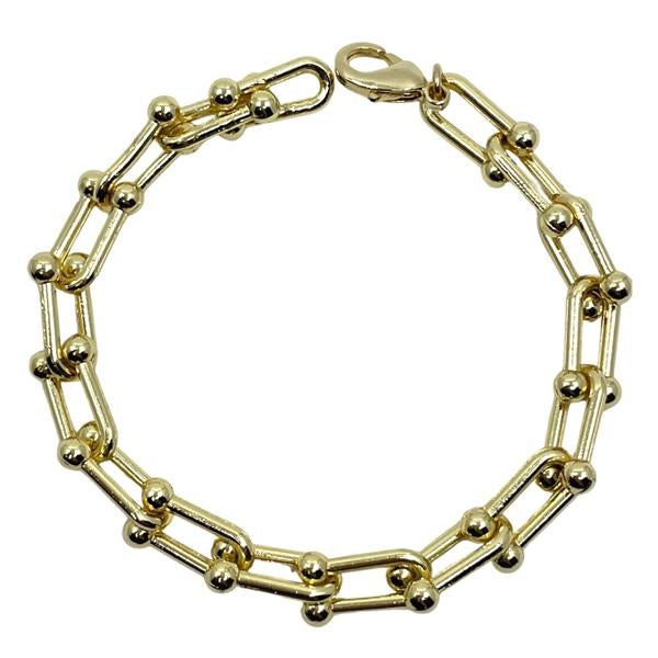 Link Bracelet: Thick U Link Available in Gold or Silver (BG402) Bracelet athenadesigns Gold: BG402 