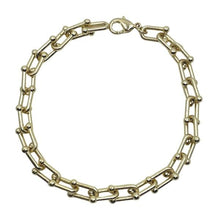 Load image into Gallery viewer, Link Bracelet: Thin U Link Available in Silver or Gold (B401) Bracelet athenadesigns Gold BG401 
