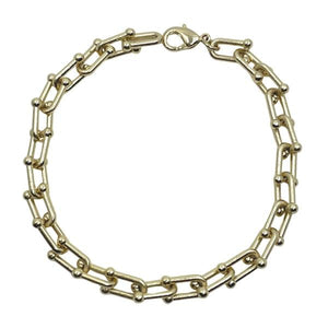 Link Bracelet: Thin U Link Available in Silver or Gold (B401) Bracelet athenadesigns Gold BG401 