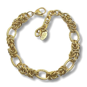 Stainless Steel: Fancy Link Bracelet: Gold Plated (BGSS4844) Bracelet athenadesigns 