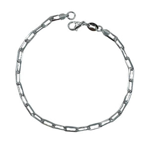 Thin "Paper Clip" Chain Bracelet: Rhodium Fill (BC480) Bracelet athenadesigns 