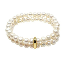 Load image into Gallery viewer, Pearl Bracelets: 2 Strands With 18kkt Gold Fill Carabiner (BG2/300) Bracelet athenadesigns 
